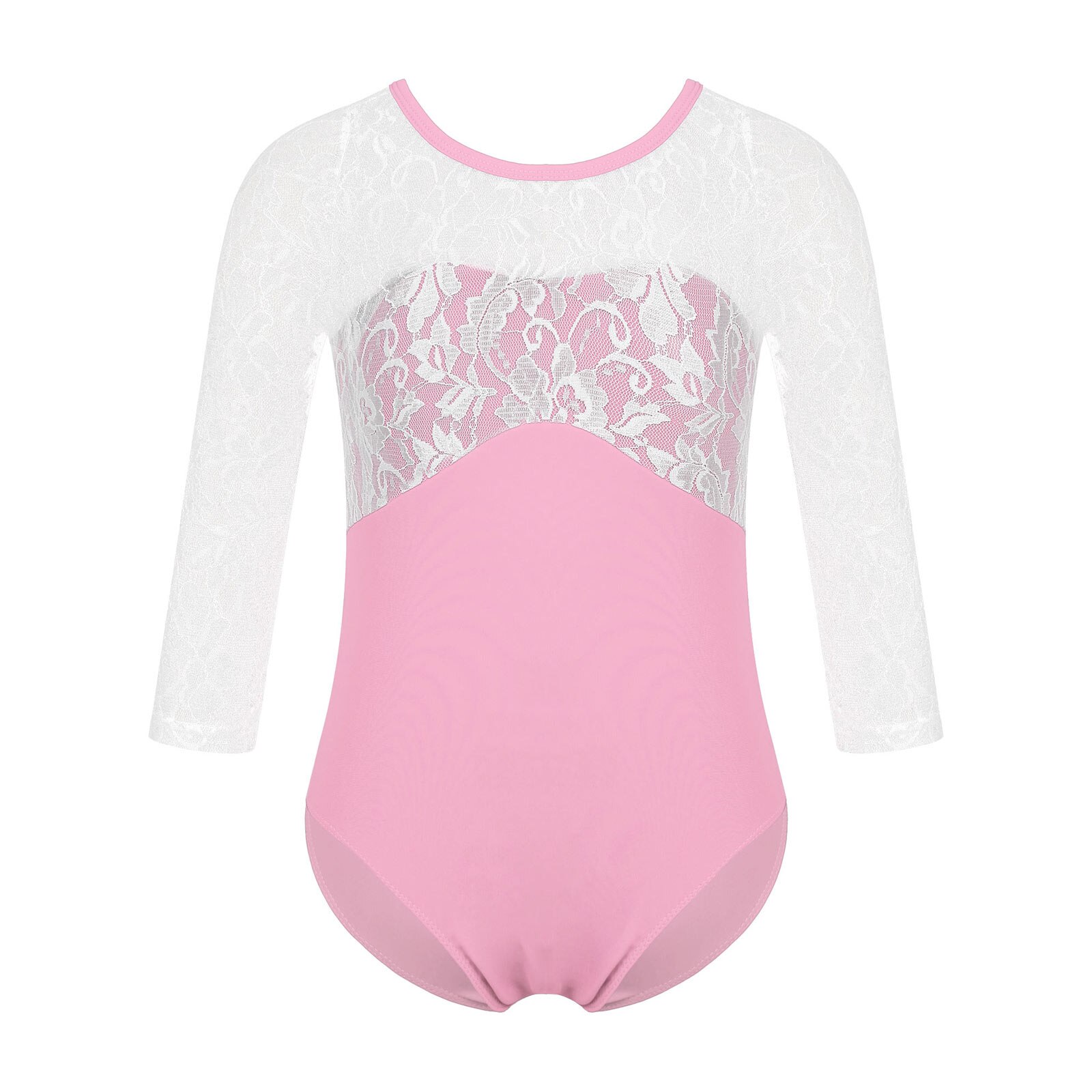 Children Girls Gymnastics Leotards Training Yoga Ballet Jumpsuit Dance Wear Kids Ballet Leotard for Girl Costume Dancing Clothes: Pink / 10