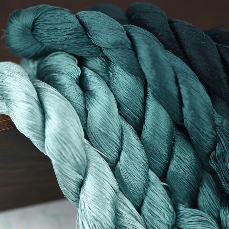 silk embroidery thread / 100% silk thread /hand embroidery embroider cross stitch/mineral green/7 gradient color