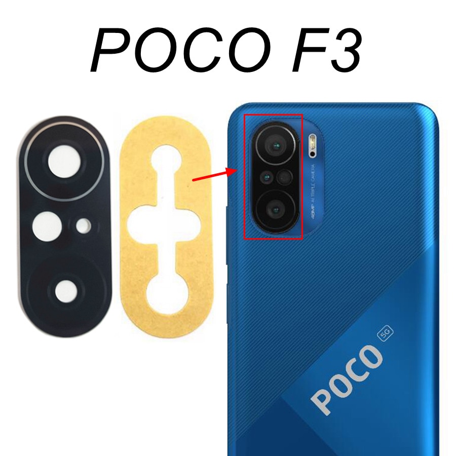 Original Rear Back Main Camera Glass Lens For POCO F1 F2 Pro F3 F4 GT X3 NFC M3 M4 X4 Pro 5G Replacement With Adhesive Tape