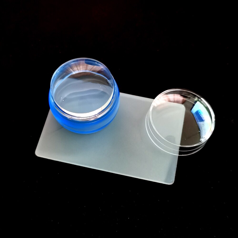 Transparent Head Nail Stamper Scraper Set Silicone Stamper for Nail Art Stamping Plate Template Stamp Tools