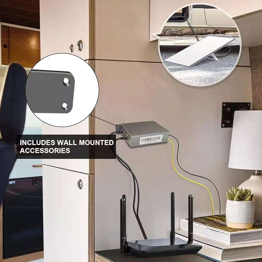 Iniettore PoE 2.5G per Starlink V2/V3 | Max200W | Ingresso 48-57Vdc + uscita PoE 57V | alloggiamento in lega | Montaggio su guida DIN e a parete è opzionale