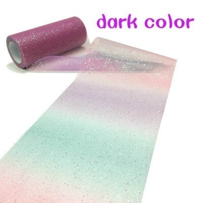 Regenboog Glitter Tulle Rolls voor Tafelloper Stoel Sash Bow Rok Wedding Party Lint verjaardag decoratie: dark color