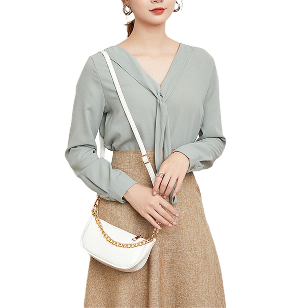 Women's Mini Shoulder Bag Alligator Solid Outdoor PU Postman Bag Chain Handbag