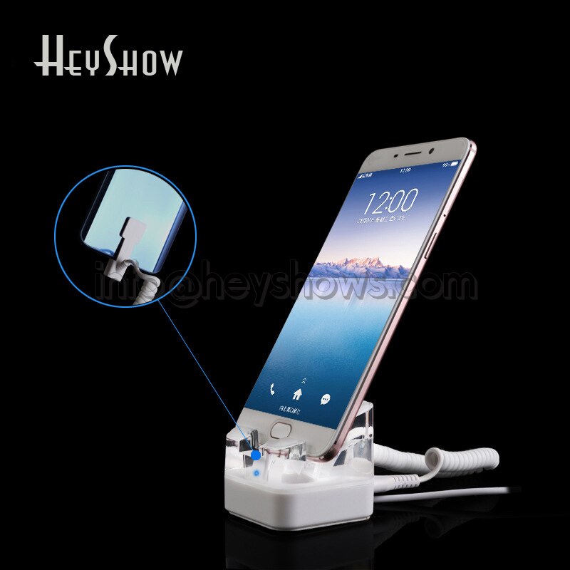 Cell Phone Acrylic Security Burgar Alarm System Stand iPhone Samsung Huawei Xiaomi Anti Theft Display Holder With Remote Control