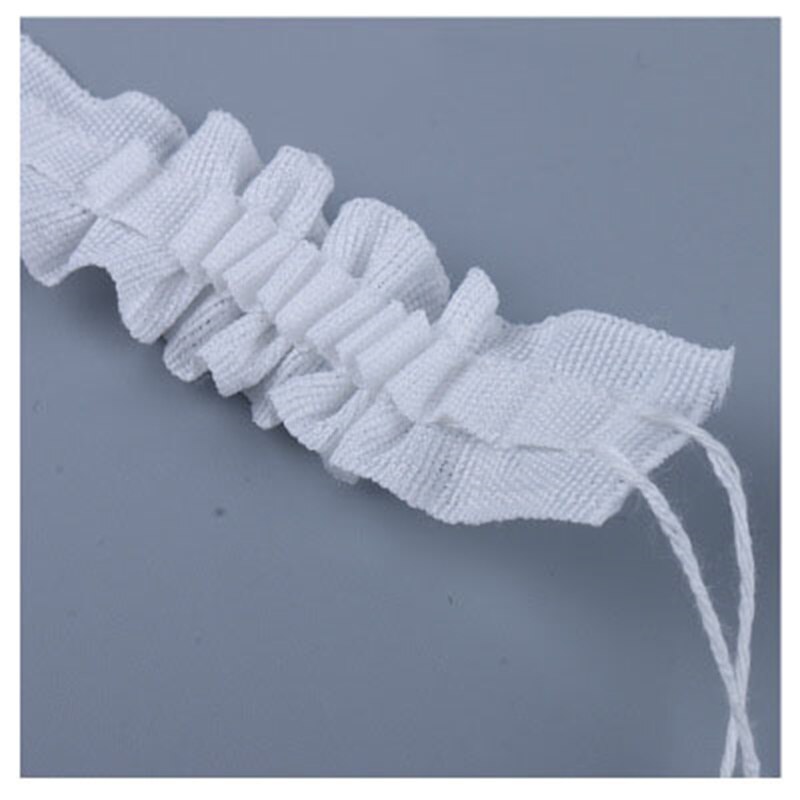 De algodón blanco mezcla 2 tire plisado cinta con 2,5 cm estrecha cortina ancha a cinta de gancho cortinas accesorios CP136 #40: 2m