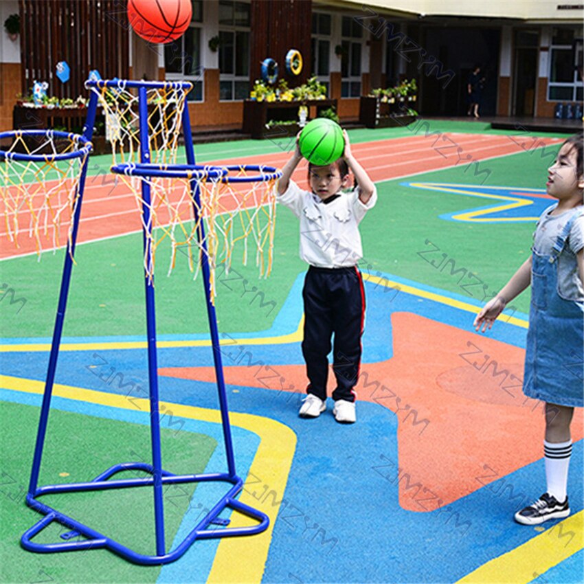 Equipo de deportes al aire libre para niños, soporte de baloncesto de Metal para guardería, bastidor de tablero trasero, Marco, juguete de juego multifuncional