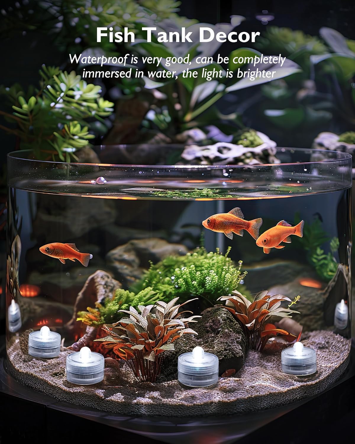 Velas LED sin llama, luces de té impermeables, luces LED subacuáticas para piscina, lámpara decorativa, vela para pieza de boda