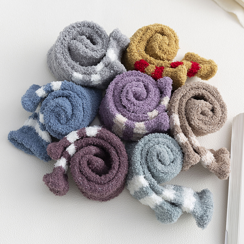 One Pair Arrivals Twist Coral Fleece Socks Female Kawaii Tube socks Autumn Winter Cute Warm Fluffy Sleeping Floor Socks