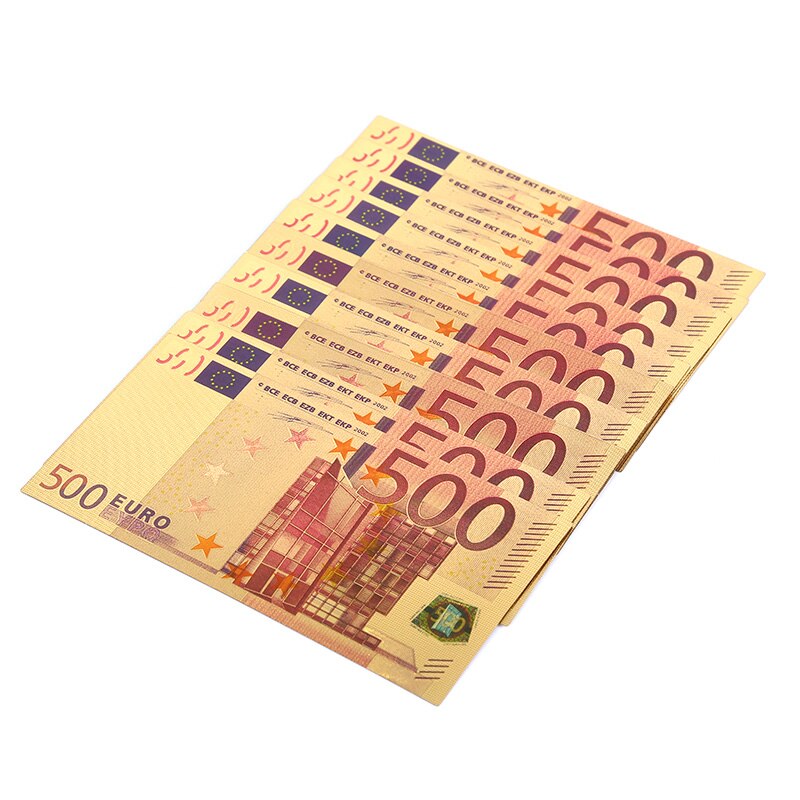 Billets commémoratifs 500 EUR, billets de banque de , décoration de Collection, plaqué or 24K