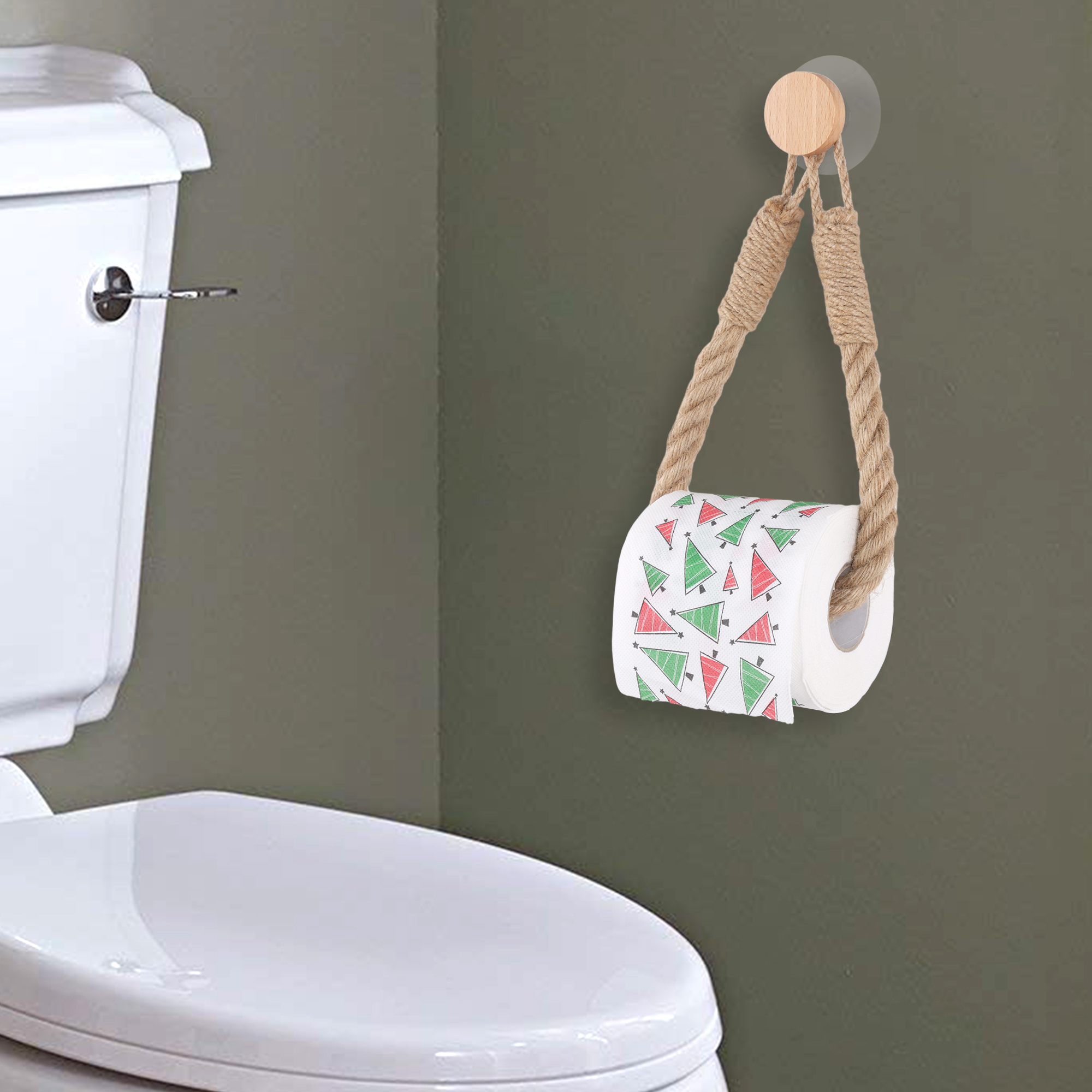 Toallero adhesivo sin clavos, gancho de madera para baño, toallero de papel, juego de accesorios para baño, soporte de papel, gancho de madera