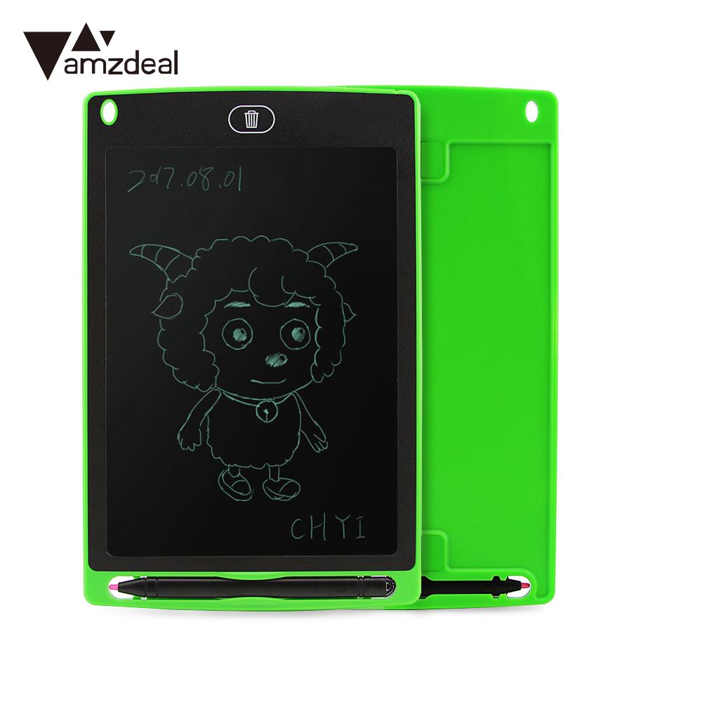 AMZDEAL 8.5 "LCD électronique Graffiti dessin tablette numérique tableau d'écriture tablette tableau de notes enfants écriture pratique apprentissage: green