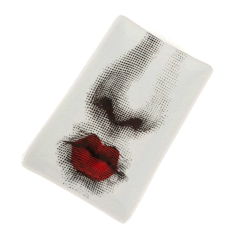 Ceramic Decoration Plate Face and Lips Pattern Jewelry Dish Home Trays Decorative Ceramic Room Decor: 3