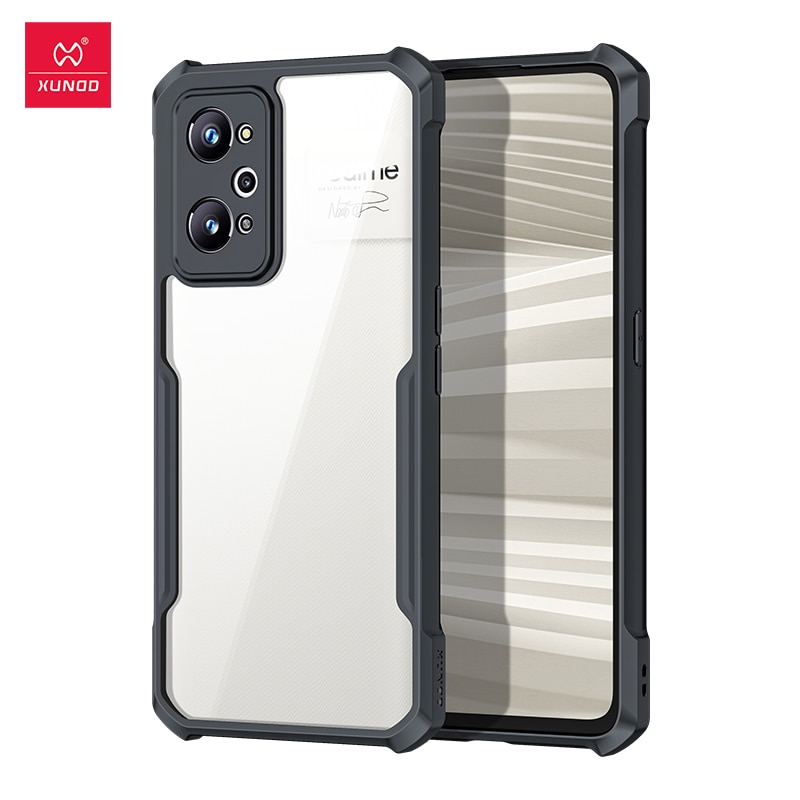 Caso gt2, xundd capa para realme gt2 caso à prova de choque transparente pára-choques capa do telefone para realme gt 2 neo master edition capa