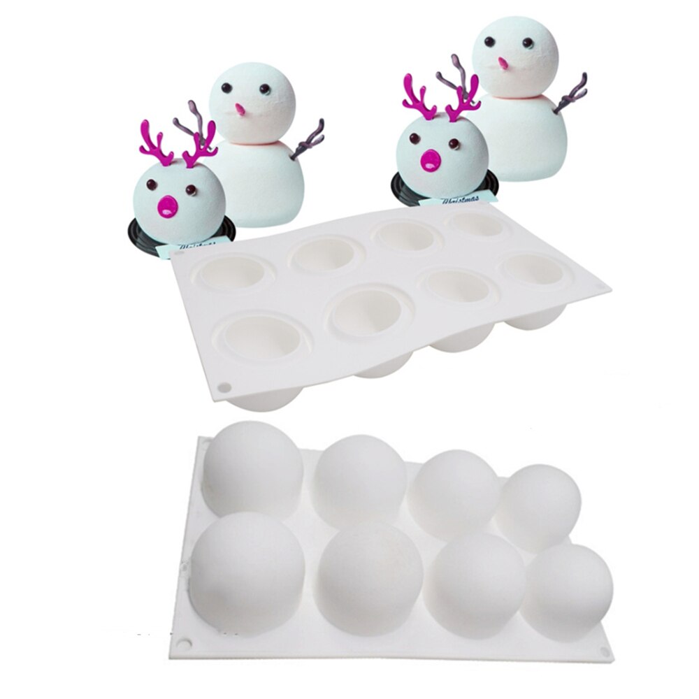 8 hål sfär silikonform 3d sfärisk mousse tårtform dessert dekoration form tårt dekorationsverktyg tårtverktyg