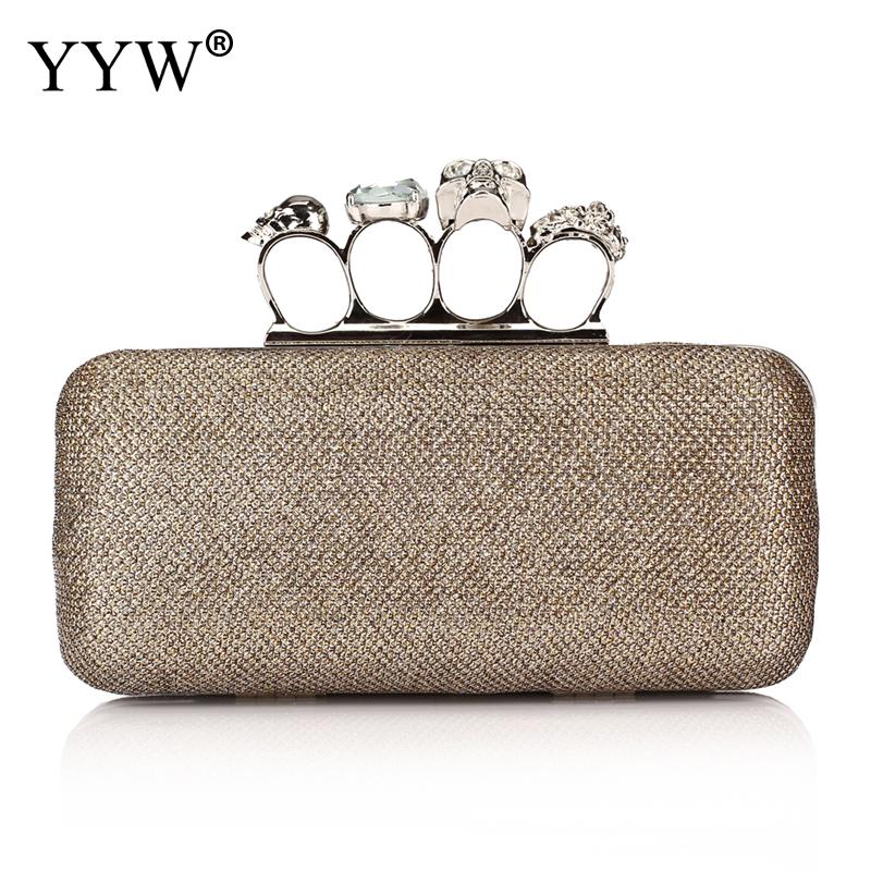 Red Rhinestone Clutch Bag Portable Bag Evening Ring Bag Rectangle Clutches Wedding Party Gold: gold 3655