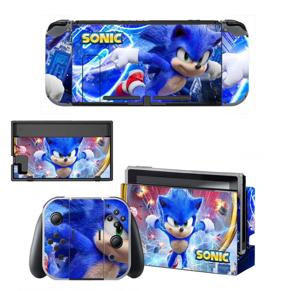 Vinyl Screen Skin Sonic Protector Stickers for Nintendo Switch NS Console + Controller + Stand Holder Dock Skins Stickers: QBYSNS0442