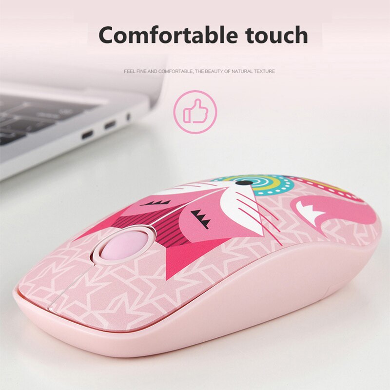 2.4G bezprzewodowa mysz 1000 DPI dziewczyny słodkie zwierzaki cicha mysz robić gier dla Macbook Lenovo ergonomiczna laptop komputer stancjonarny myszka gracz
