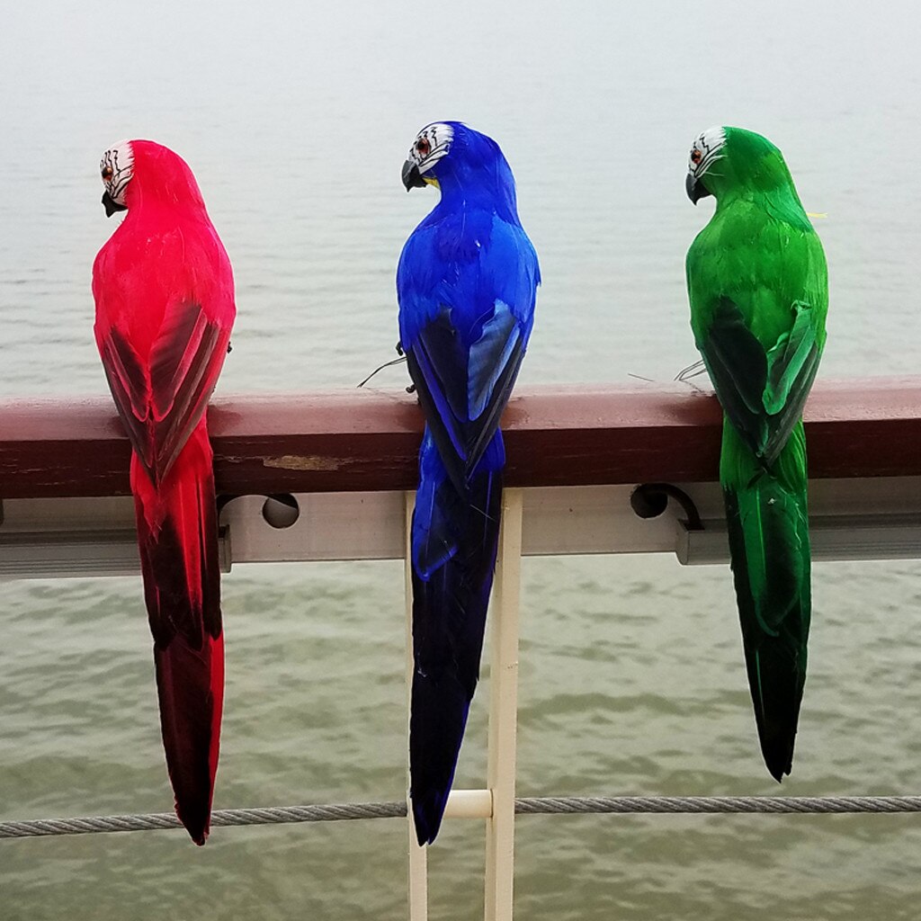 Oiseaux de jardin artificiels colorés | Faux perroquets, modèle d'oiseaux, décoration pour arbre de pelouse et jardin de maison en plein air