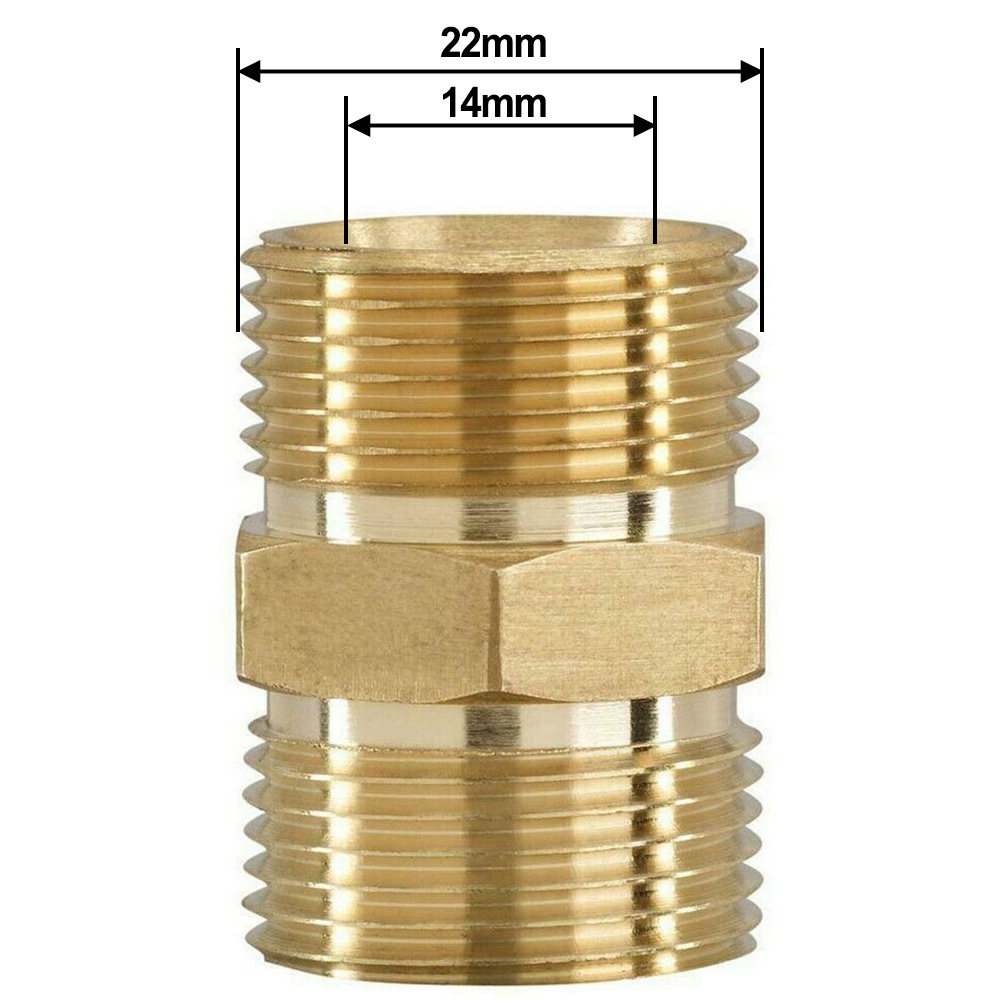 M22/15mm Of M22/14mm Naar Mannelijke Adapter Connector Messing Goud Power Hogedrukreiniger slang Outlet 1.5mm Pitch Quick Fitting: YELLOW
