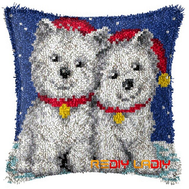 Kit de crochet à loquet animaux hibou housse de coussin toile pré-imprimée bricolage fil crochet artisanat taie d'oreiller taille 43 x 43cm coussins de canapé-lit: Bz806