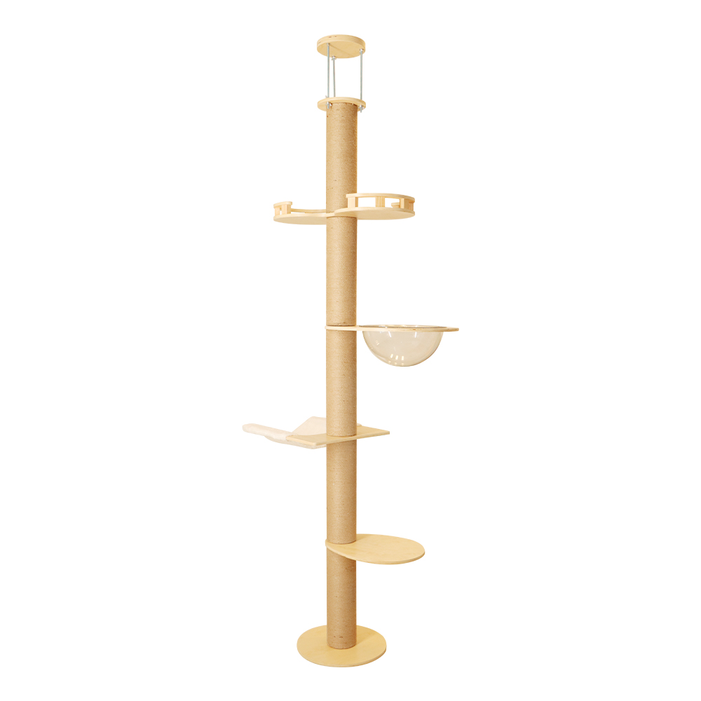Cat climbing frame Pillars of Babel Floor to Ceiling Cat Tree Tower Multi-Level Condo Post Pad for Cat playing climbing