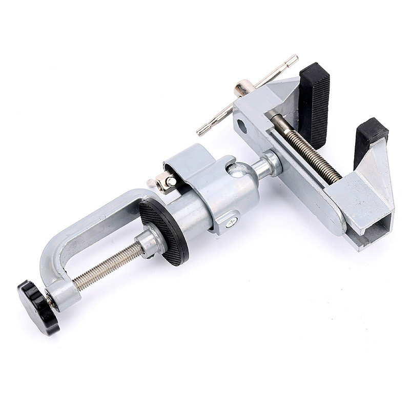 360 Rotating Universal Clamp-on Bench Vises Holder Mini Electric Drill Stand Make the Grinder Flat for Woodworking