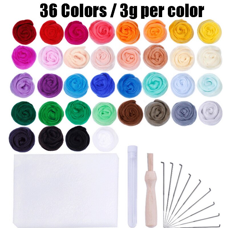 Wool Roving Needle Felting Starter Kit Wool Felting Tool Kit with Felting Needles, Foam Mat, Needle Felting for DIY Doll Making: Style 4