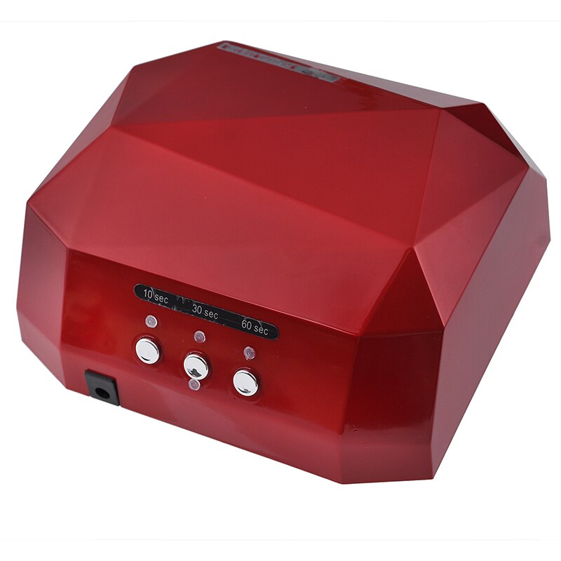 Met Sensor LED Nail Lamp Nail Droger Diamant Vormige 36 W LED CCFL Curing Nail Gereedschap voor UV Gel Nagellak Art Gereedschap Dimond: Red