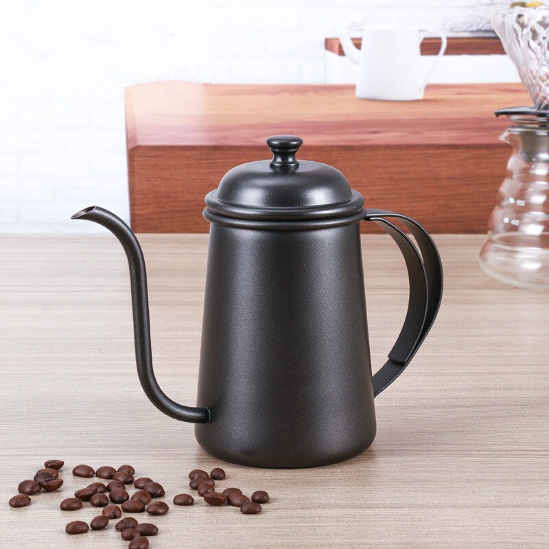 Kaffekanneverktøy håndstansekar 650ml tykk 304 rustfritt stål drypp kaffekanne egnet til bruk med  v60 kaffesett