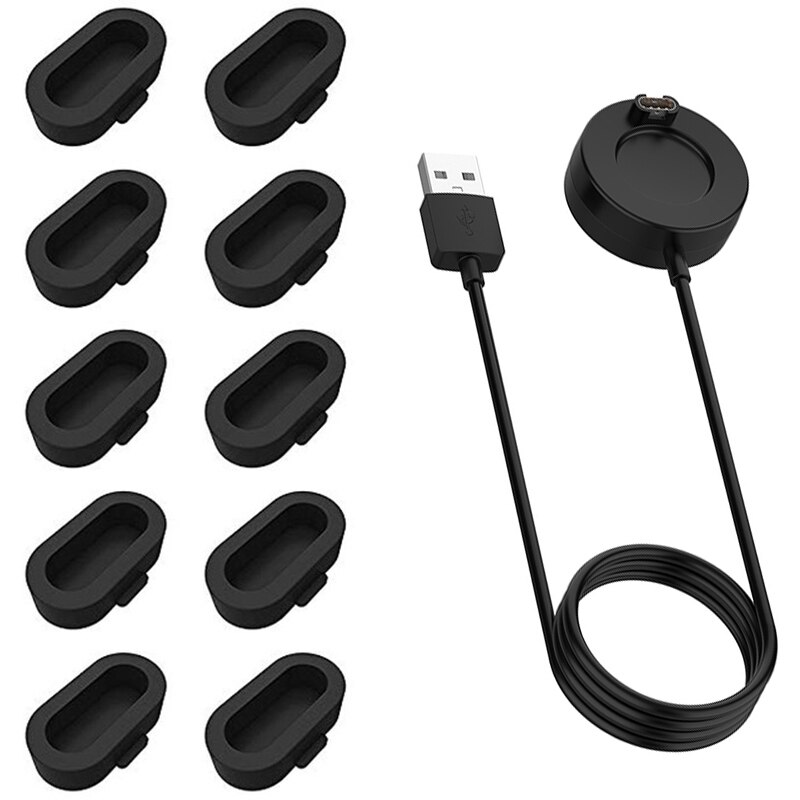 Cavo di ricarica per Garmin Vivoactive 3 caricabatterie 4s 935 Dock USB 945 245 caricabatterie Fenix 5s 5 5X Plus 6 6s 6X Pro custodia Cover: 10black Plugs-Dock