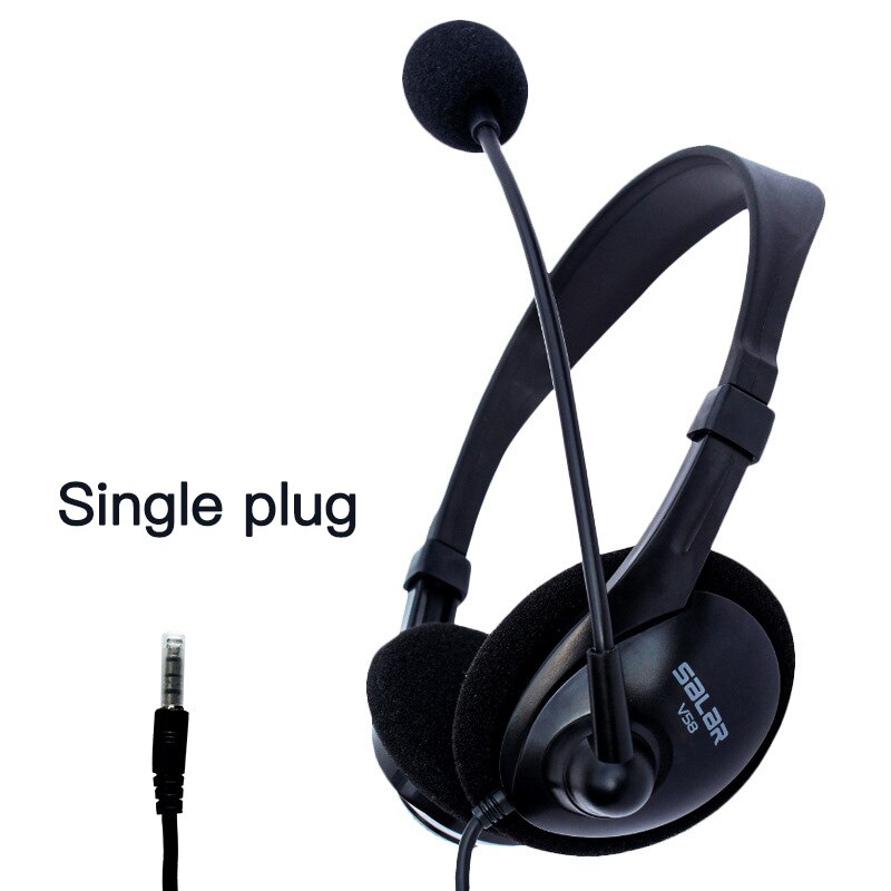 Computer Headset Gaming Entertainment Headset With Microphone Dedicated Headset For Teaching Conference Online Class: Single plug