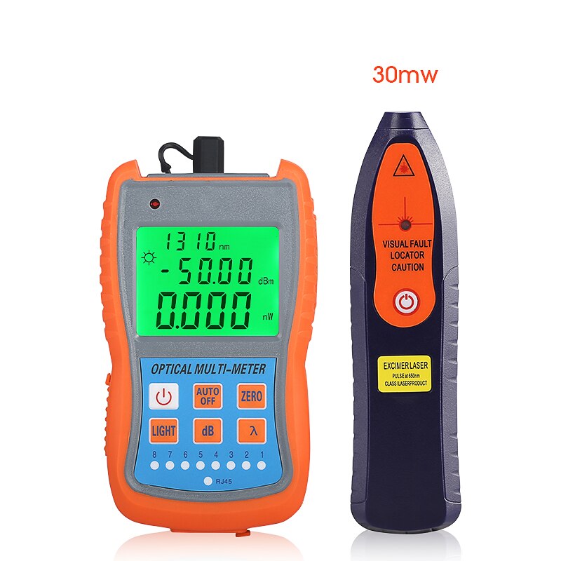2 in1 VFL 10mW 30mW Visual Fault Locator Fiber optic test pen FTTH Fiber Optic Tool Kit Fiber Optical Power Meter -50 + 26dBm: OPM with 30km VFL