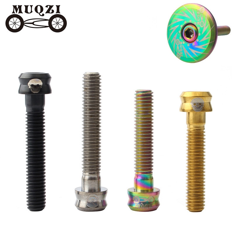 Muqzi pyörän haarukka kuulokkeen suojus titaaniruuvi  m6*30 m6*35mm varren yläkannen pultti 4 väriä mtb maantiepyörän osien tarvikkeet