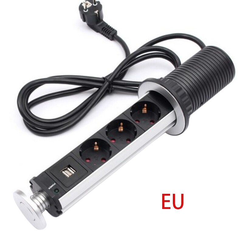 Pull pop up elektrisk 3 stik 2 usb køkken udtrækkeligt kontor metting skrivebord bord stikkontakt usb stikkontakt bordplade stikkontakt