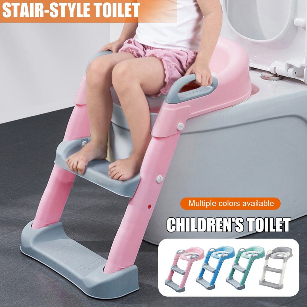 N potte træning toiletstol sæde med trappestige til børn og småbørn drenge pigeblødt polstret sæde med foldbart bredt usj 99
