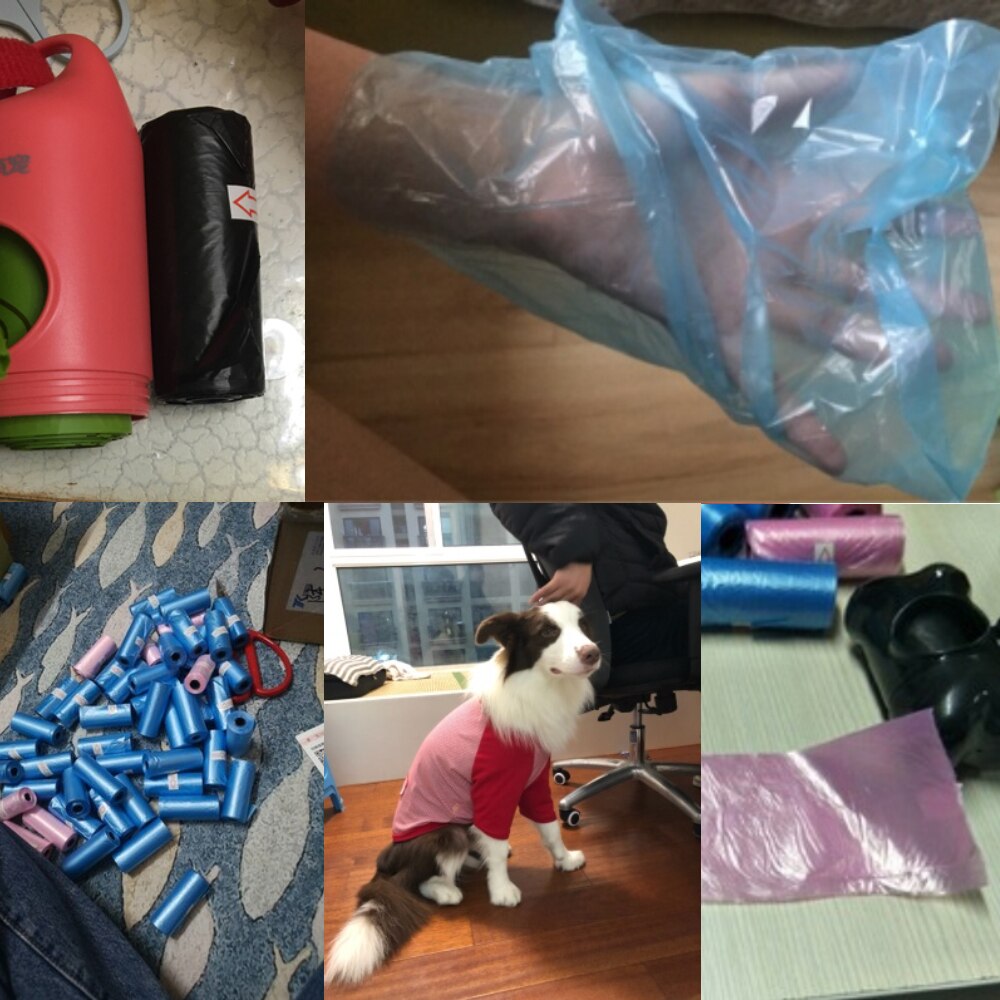 1Rolls 15 Stuks Willekeurige Kleur Hond Kat Kak Tas Afbreekbaar Pet Vuilniszak Pet Outdoor Indoor Home Cleaning Bag geschikt Voor Alle Huisdieren