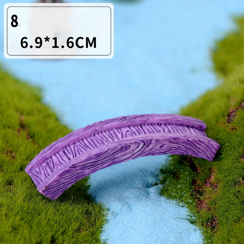 Miniatyrlandskap antik harts scen dekoration sjö fyr vattenbrunn damm bro vatten glas älva trädgårdstillbehör: 08