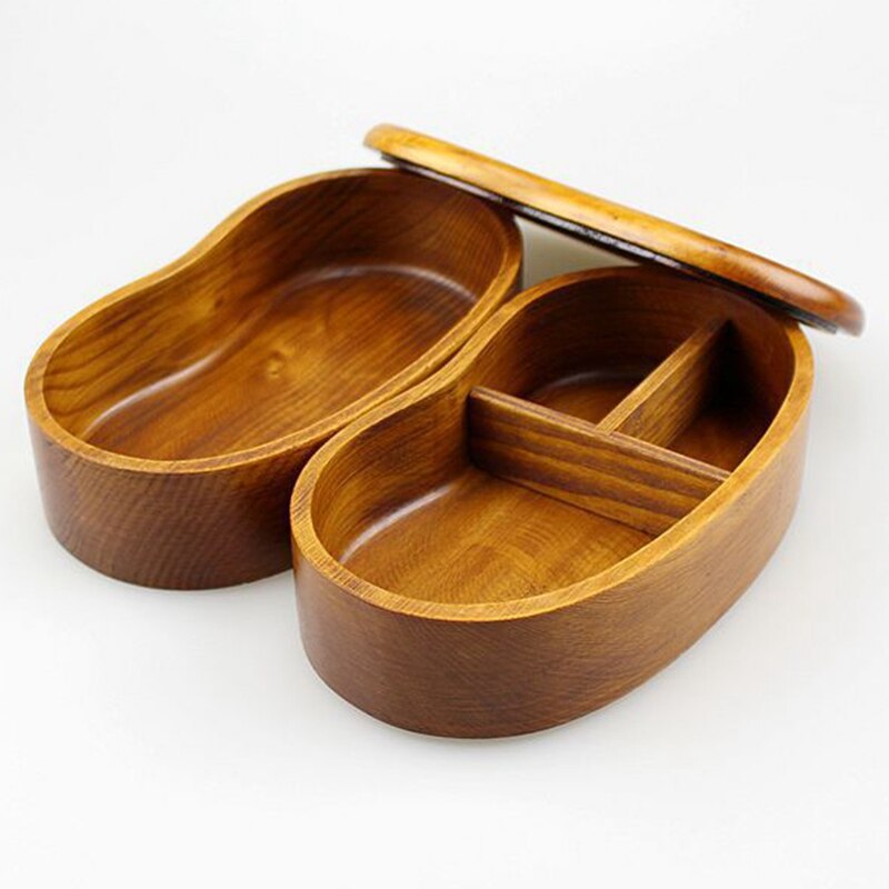 Apanese Bento Box, Lunch Boxes, Japanese Double Layer Natural Wooden Bento Boxes Lunch Box for Kids Adult Picnicking Office Scho