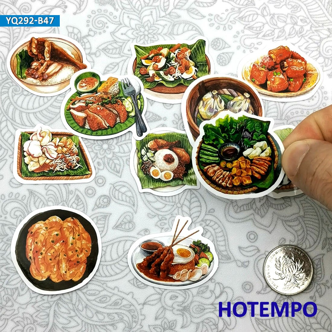 47 stk delikatesse finne matte mini kjempegod gourmet kunststil reisedagbok klistremerker til skrivesaker utklippsbok mobiltelefon laptop klistremerke