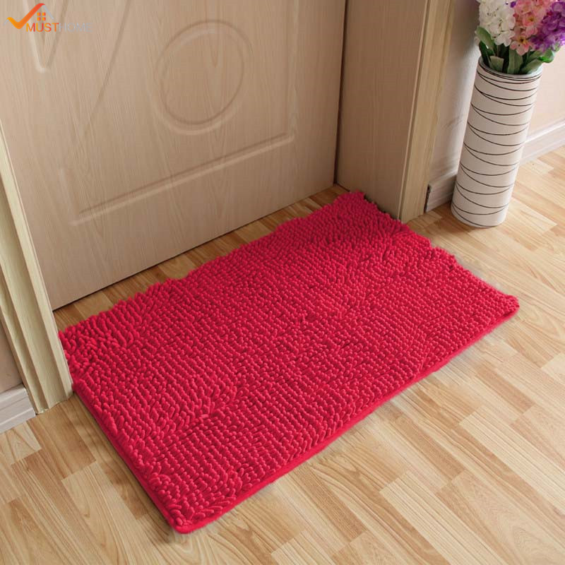 40*60 CM tapis de salle de bain Chenille tapis de bain antidérapants tapis de sol en microfibre absorbant l'eau rapide