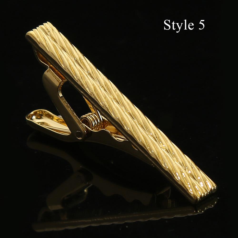 Clips de alfiler de corbata clásicos para hombres, Clip de corbata de simplicidad de negocios, joyería de , barra de corbata de boda exquisita, Color plateado y dorado: Rojo