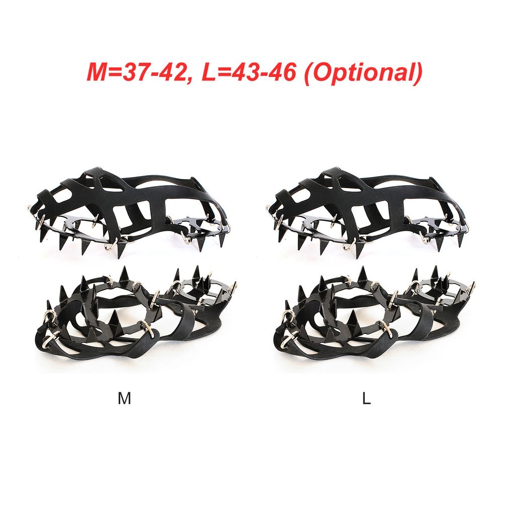 18 tanden stijgijzers antislip ijs sneeuw klimmen antislip schoenovertrekken spikes stijgijzers antislip overschoenen m/l