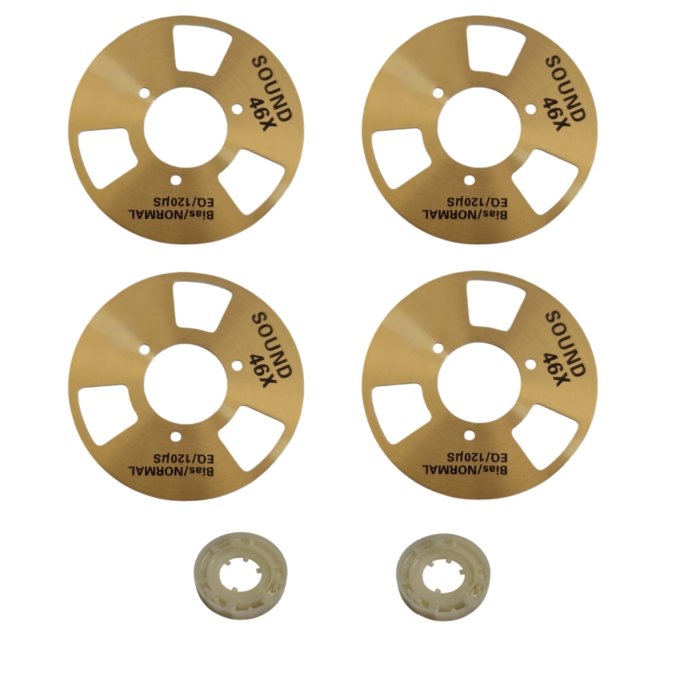 DIY zelfgemaakte muziek maken Open Reel Cassette Tape Kit Audio-opnamecassette voor TEAC (pak van 4 rollen + 2 wielen)