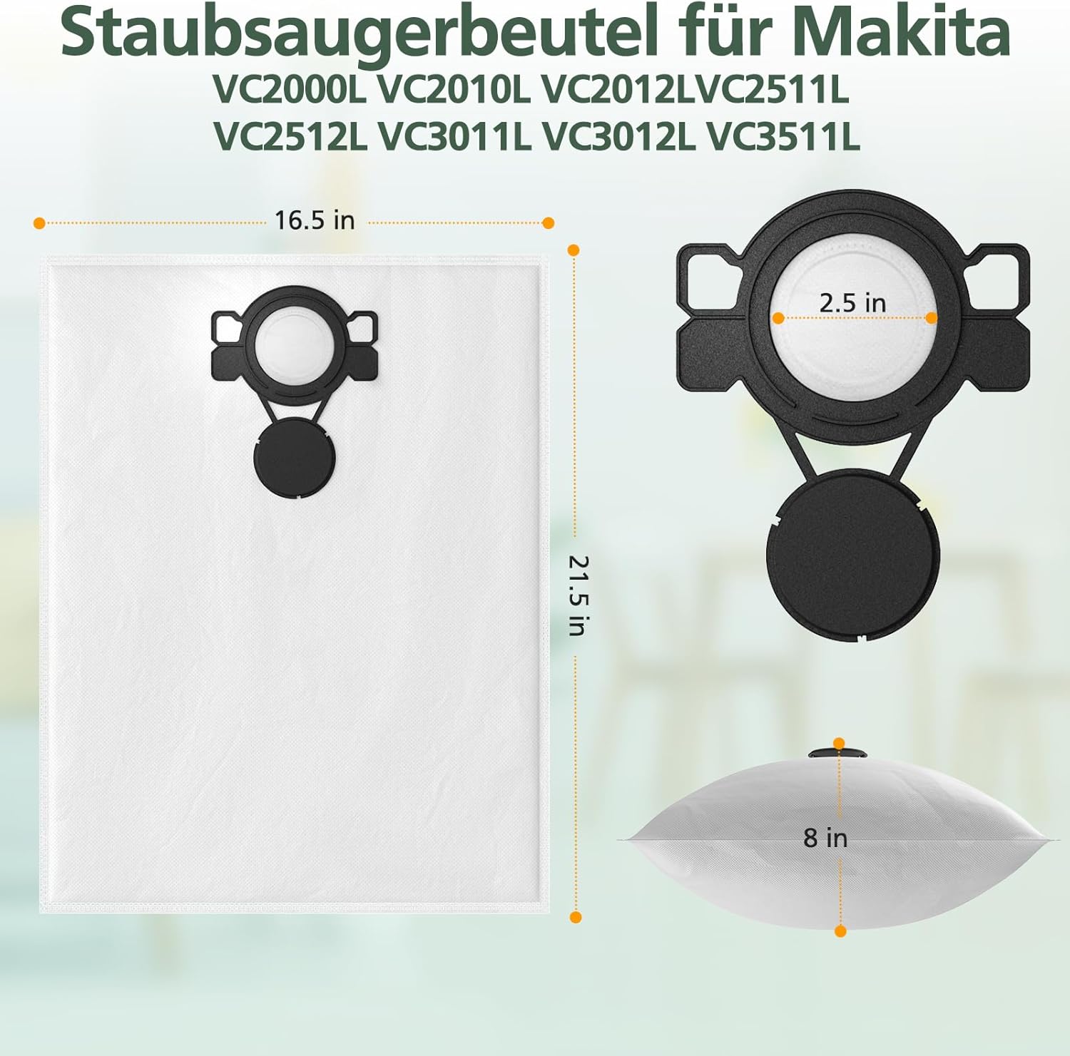 Vacuum Cleaner Bags for Makita VC2000L VC2010L VC2012L VC2511L VC2512L VC3011L VC3012L VC3511L, Nilfsk Alto Aero20/21/25/26/31