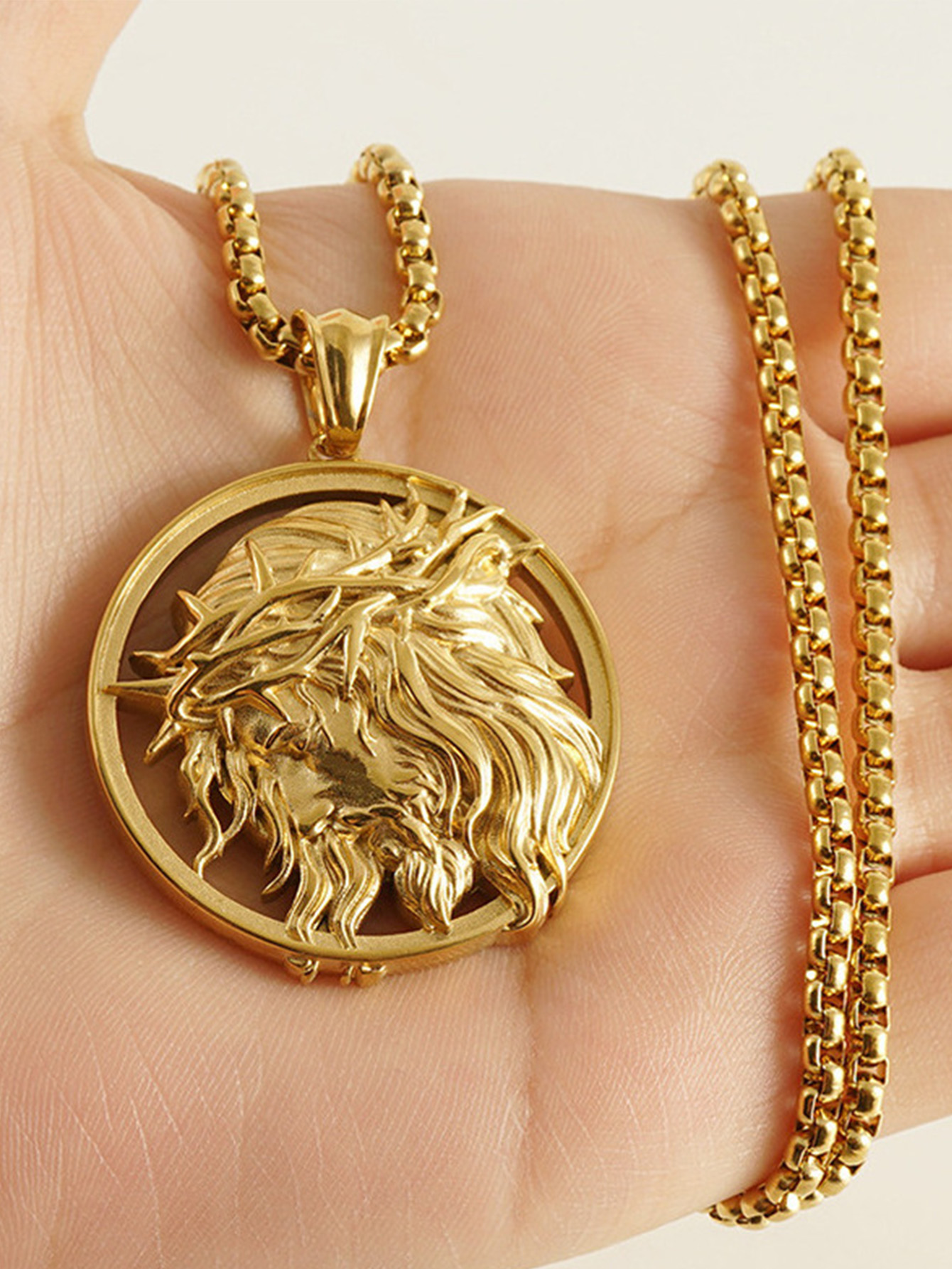 Modieuze Roestvrijstalen Ketting Voor Vrouwen Mannen Westerse Mythologie Mens Vorm Kruis Hanger Ketting