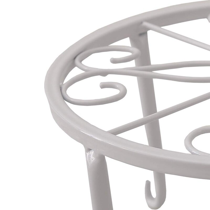 Metal plantestativ gulv urtepotte stativ jern kunst plante stativer grydeskive ,3 stykker i en pakke (hvid)