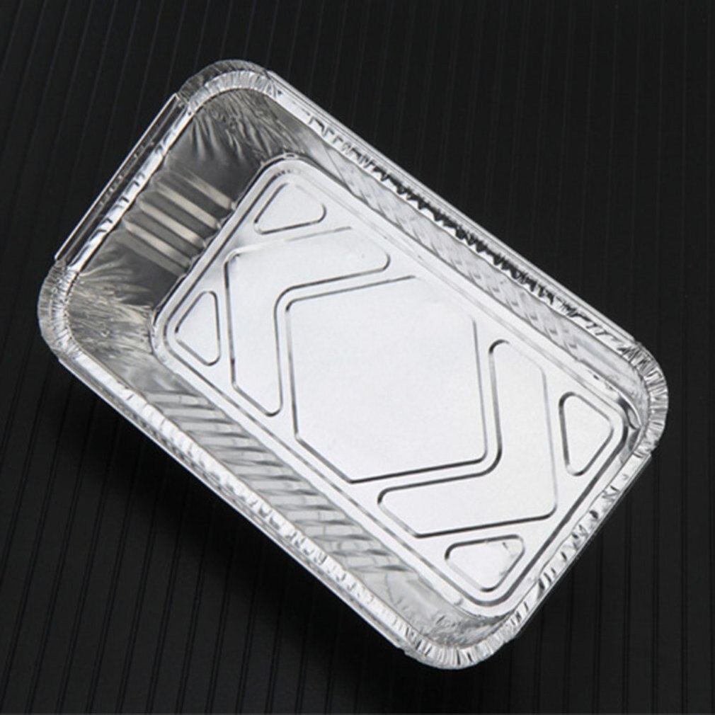 Tin Doos Barbecue Rechthoekige Aluminiumfolie Doos Lunchbox Aluminiumfolie Kom Wegwerp Meeneem Verpakt Lunch Box Container