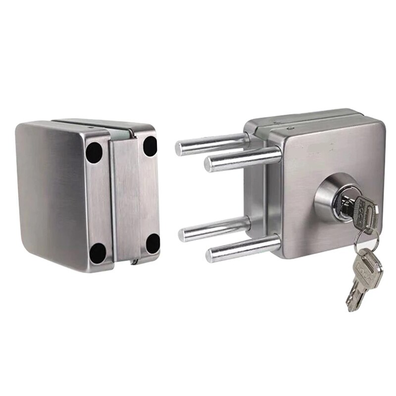 Double Open Glass Door Lock Stainless Steel Double Bolt Sliding Door Lock 10-12mm Office Glass Safety