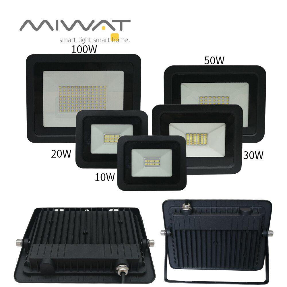 Reflector LED de 220V, Reflector LED de 10W, 30W, 50W y 100W, Reflector LED resistente al agua IP68, iluminación exterior de pared, blanco frío cálido