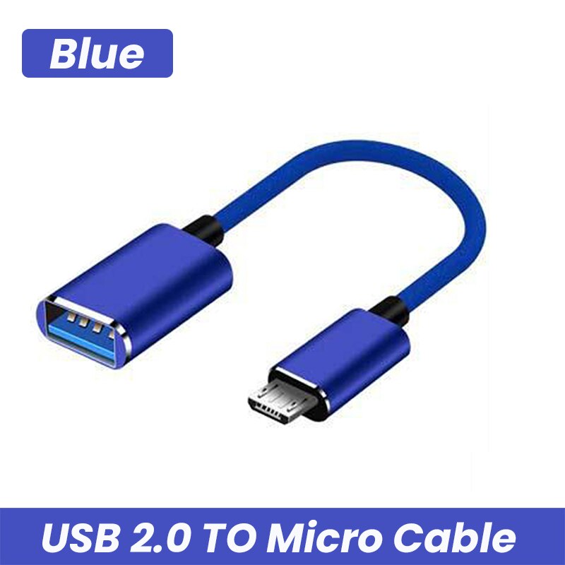 Type-C Micro USB OTG Adapter Cable USB 3.0 2.0 Female To Type C Male Cable Adapter Converter USB-C Cable For Car MP4 Phone: Blue For Micro 2.0